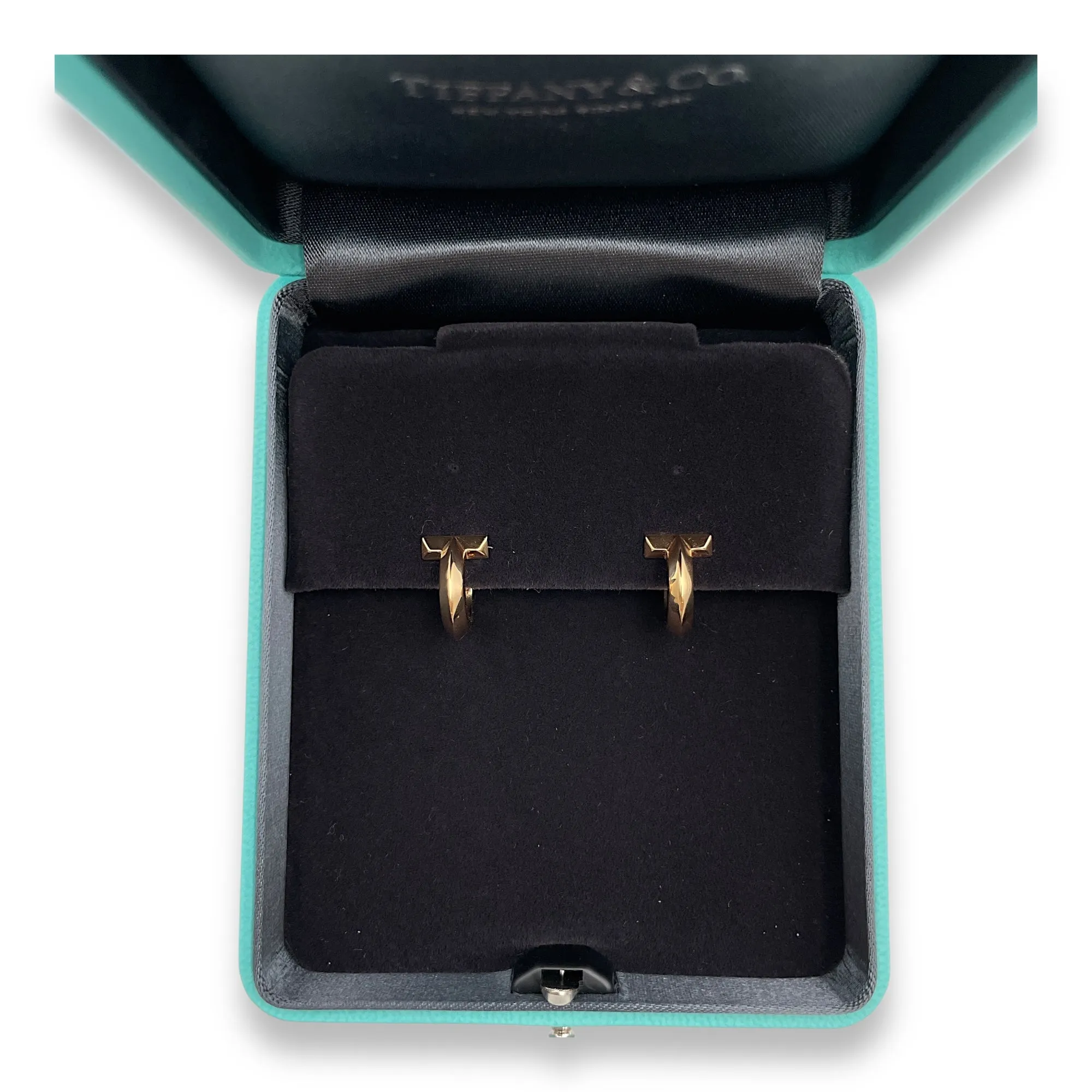 T1 Hoop Earrings in Rose Gold Hardware