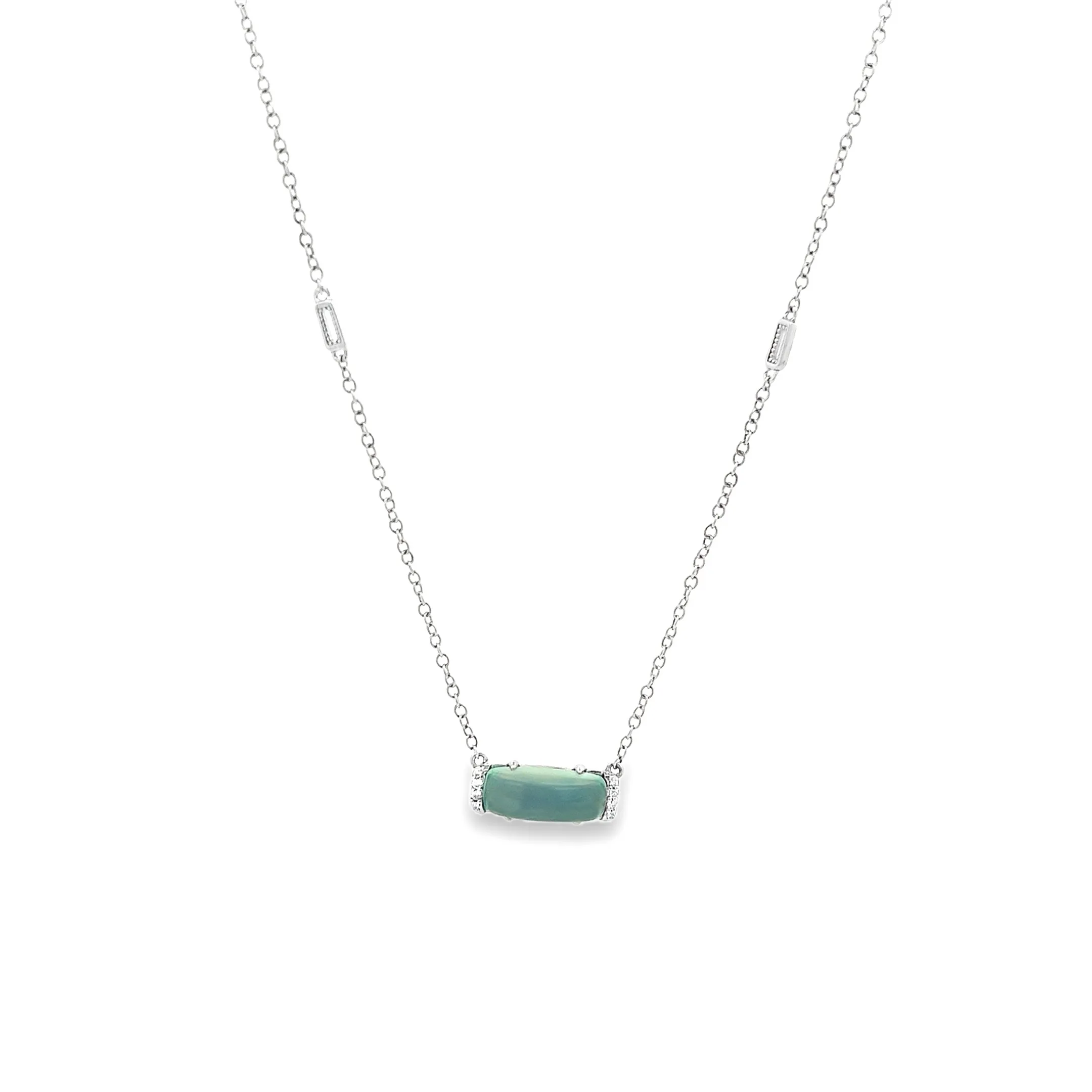 Tacori Sterling Silver Green Chalcedony Pendant