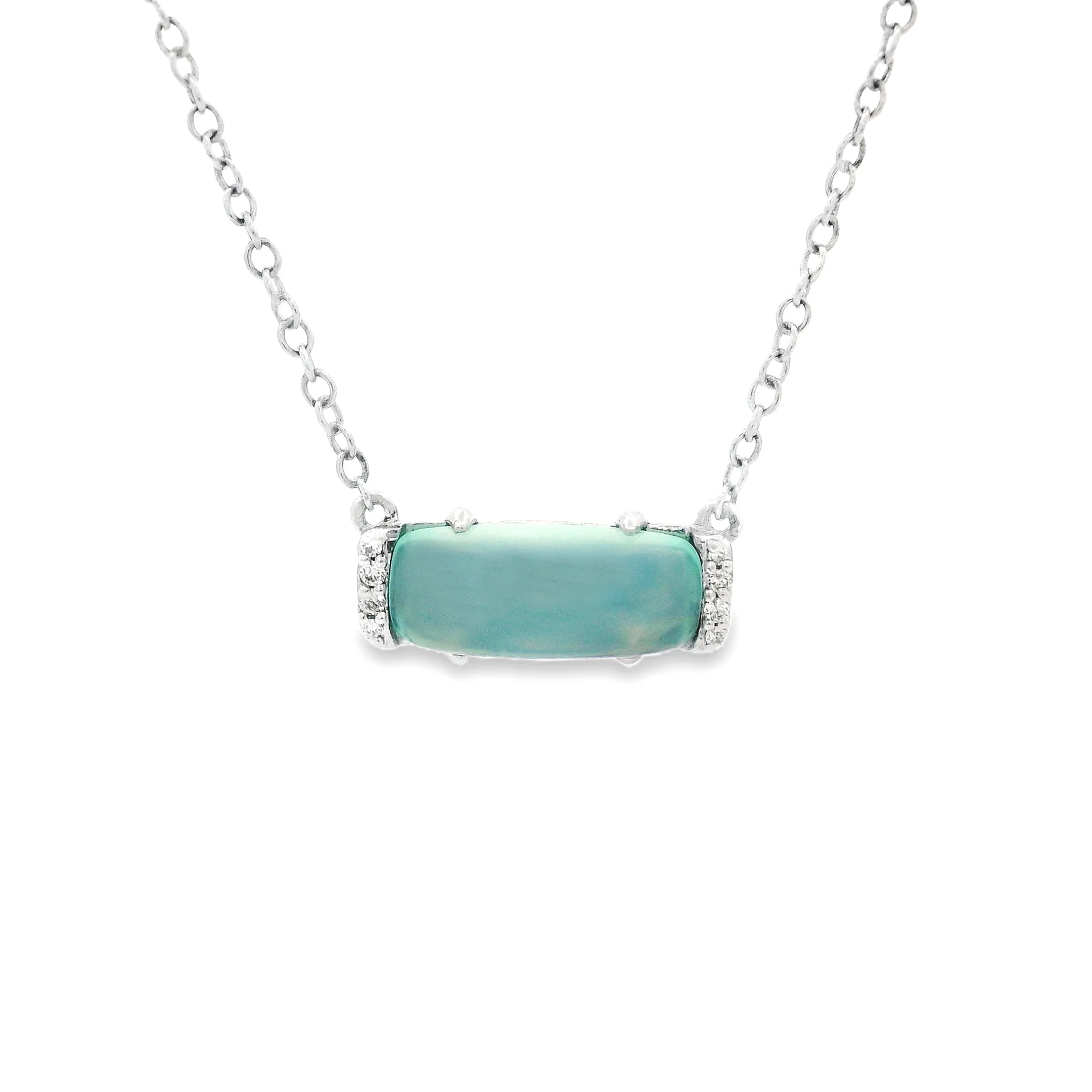 Tacori Sterling Silver Green Chalcedony Pendant