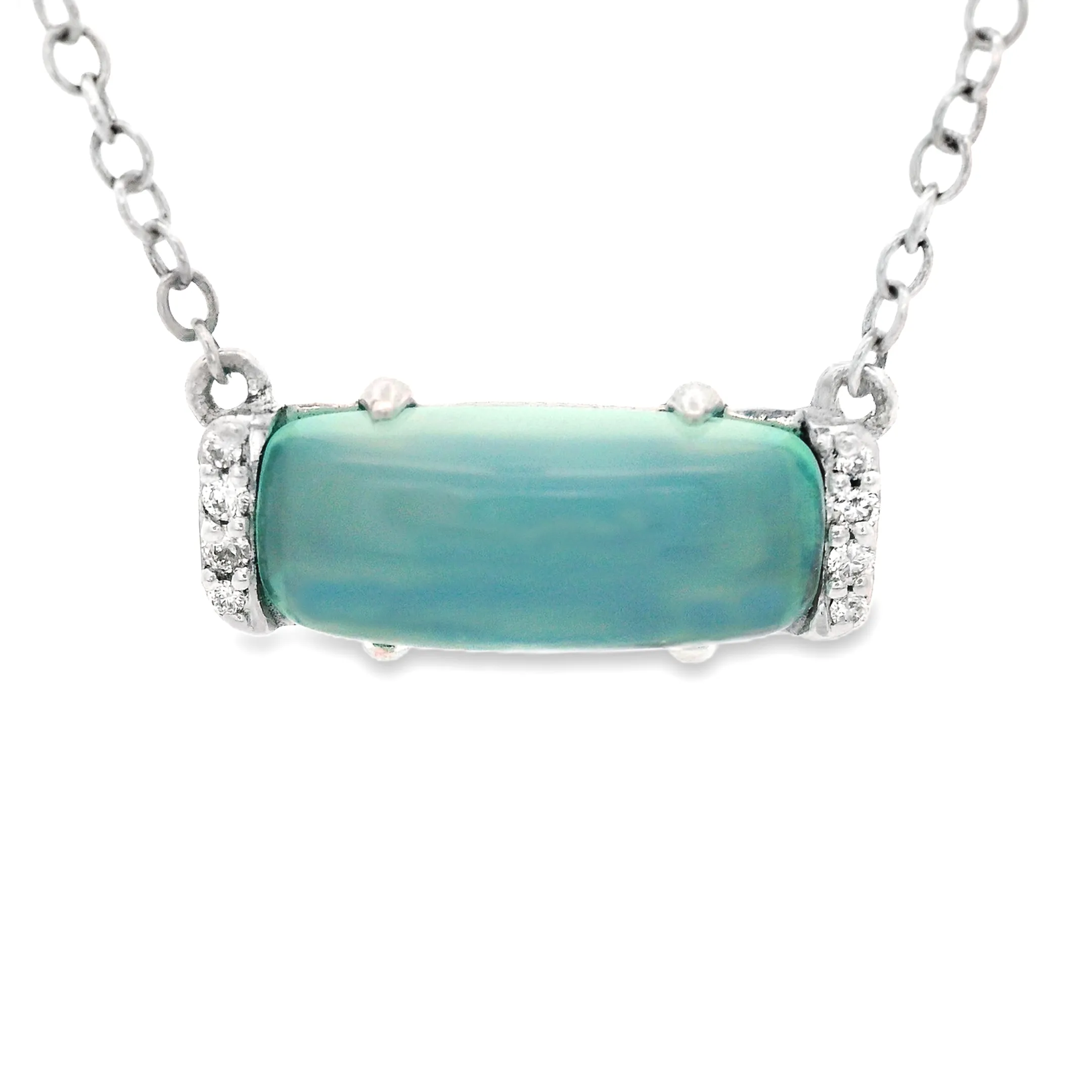 Tacori Sterling Silver Green Chalcedony Pendant