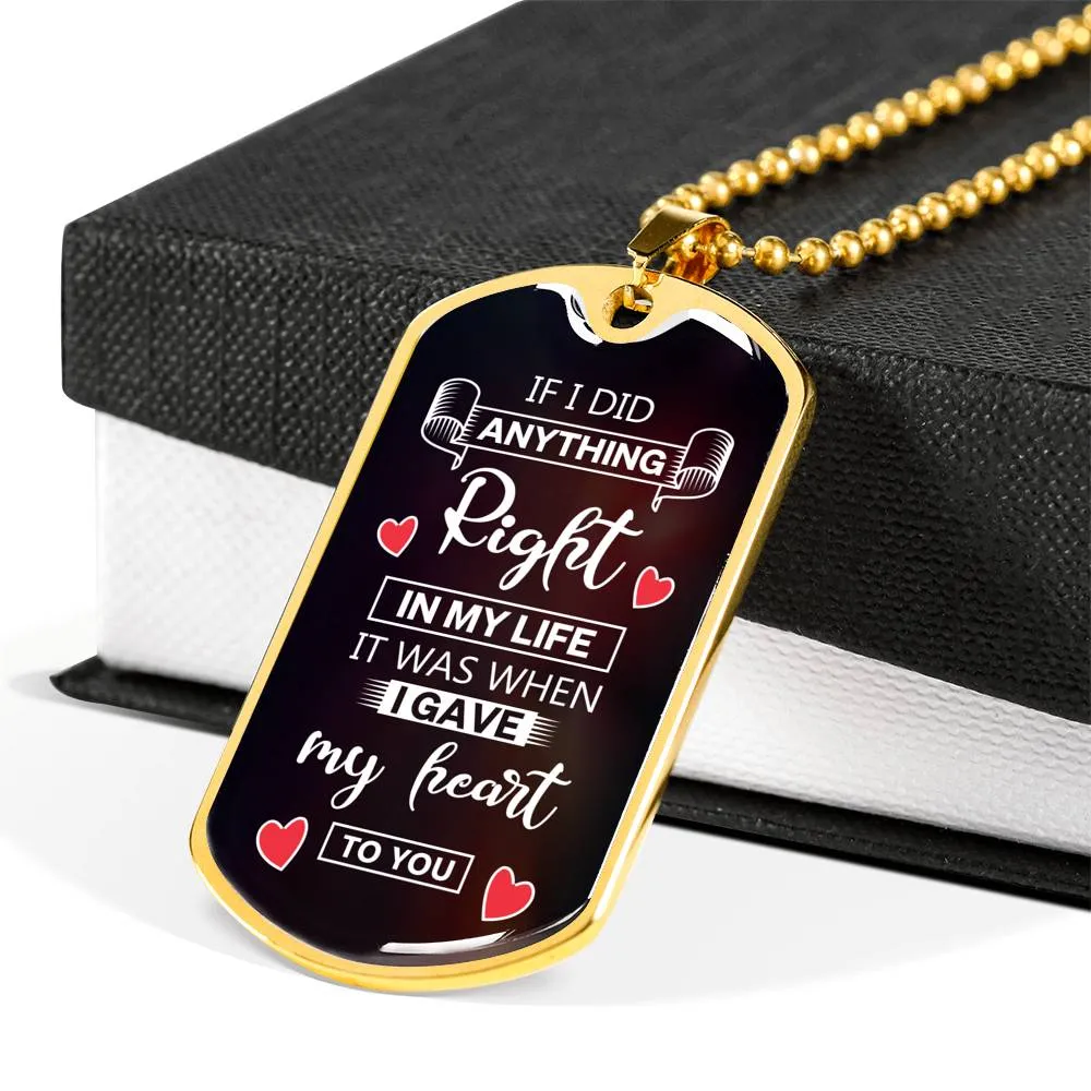 Tag Necklace-I gave my heart to you