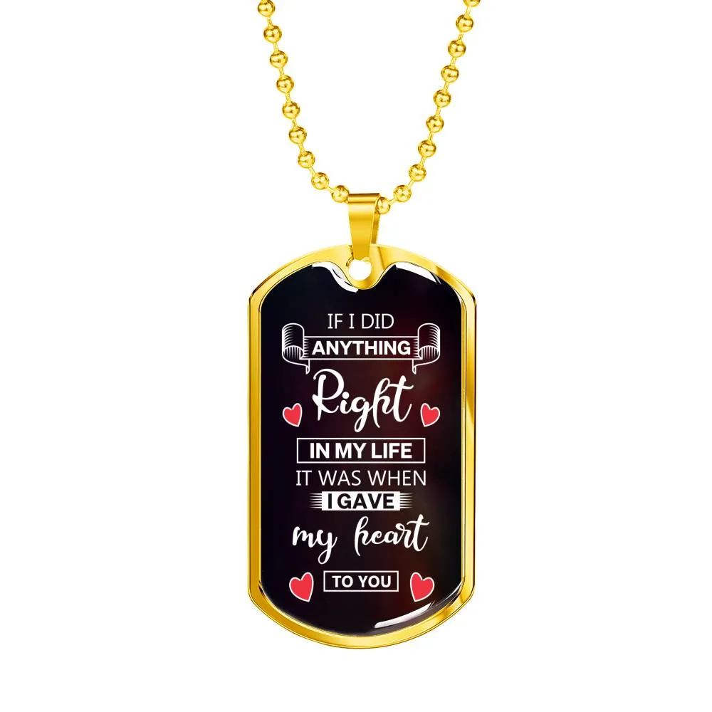 Tag Necklace-I gave my heart to you