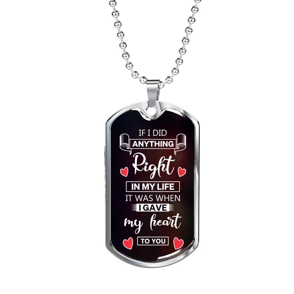 Tag Necklace-I gave my heart to you