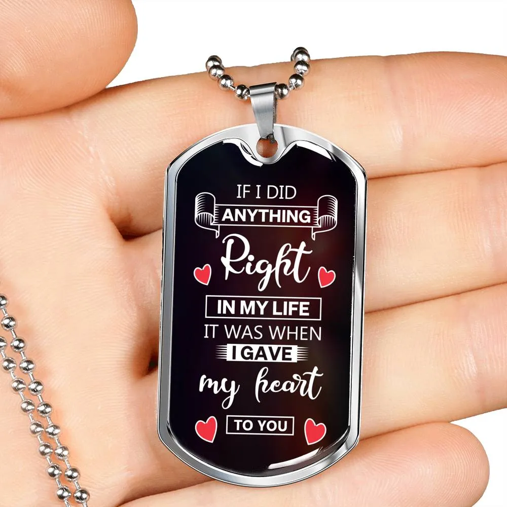 Tag Necklace-I gave my heart to you