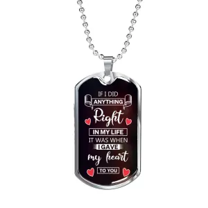 Tag Necklace-I gave my heart to you