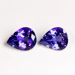 Tanzanite Matching Pair of Pearshapes 4.14 Carat