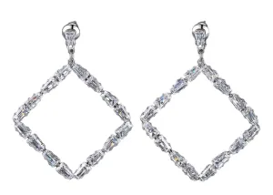 Tapered Baguette Diamontage Hoop Earrings