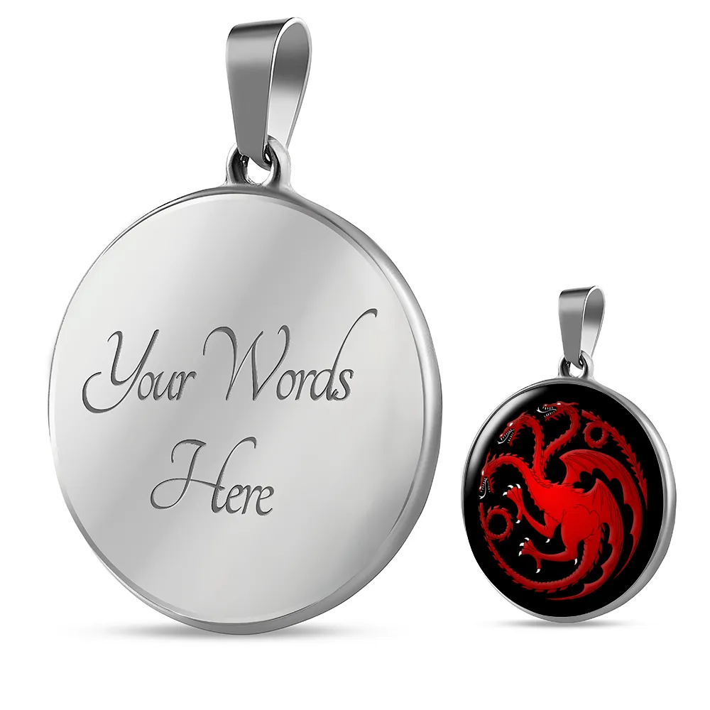 Targaryen Pendant Game of Thrones Jewelry House Targaryen Necklace With Engraving Option