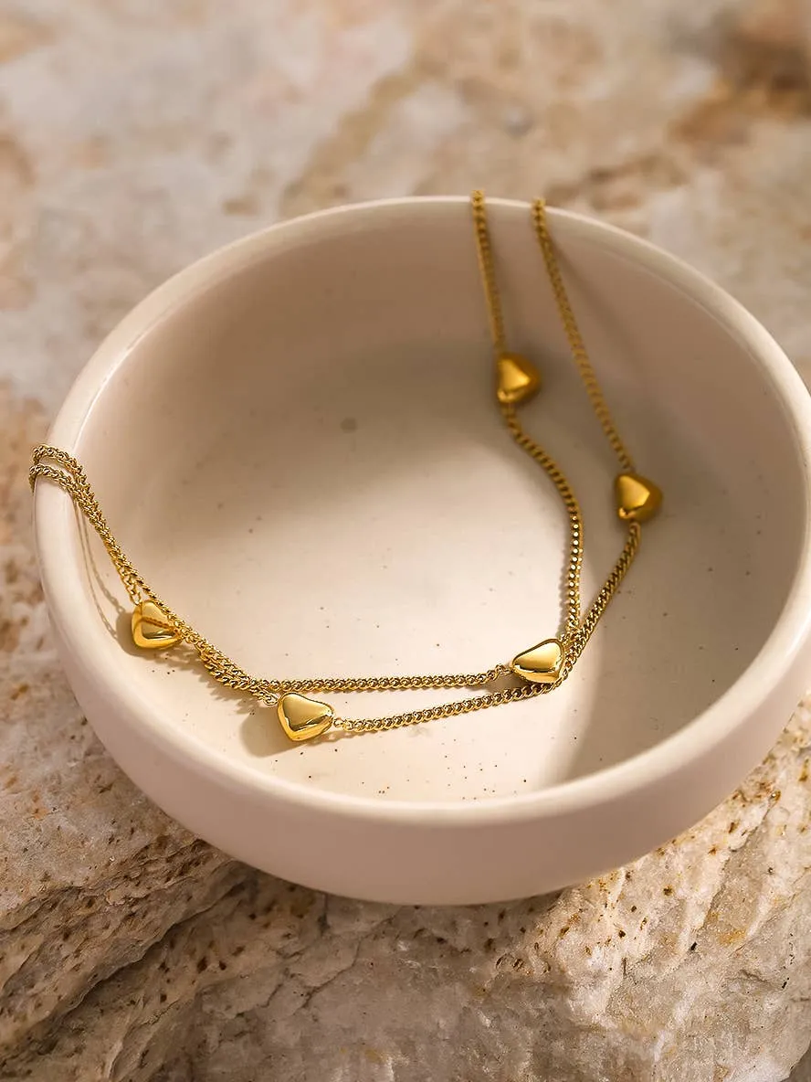 Taylar Layered Heart Anklet