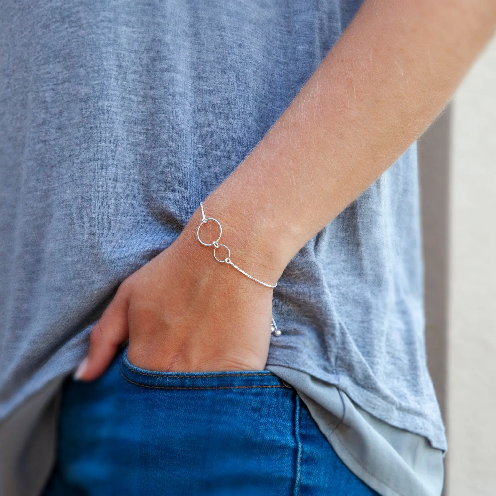 “Teacher” Sterling Silver Bolo Bracelet on Personalized Jewelry Card