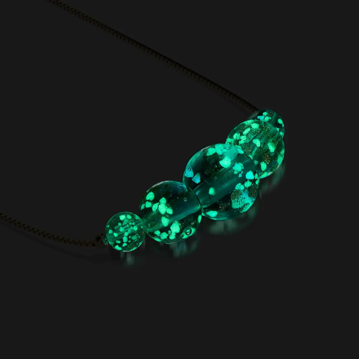 Teal | .925 Sterling Silver | Firefly Glass Infinity Clasp Anklet