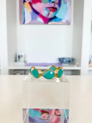 Teal Gemstone Cuff