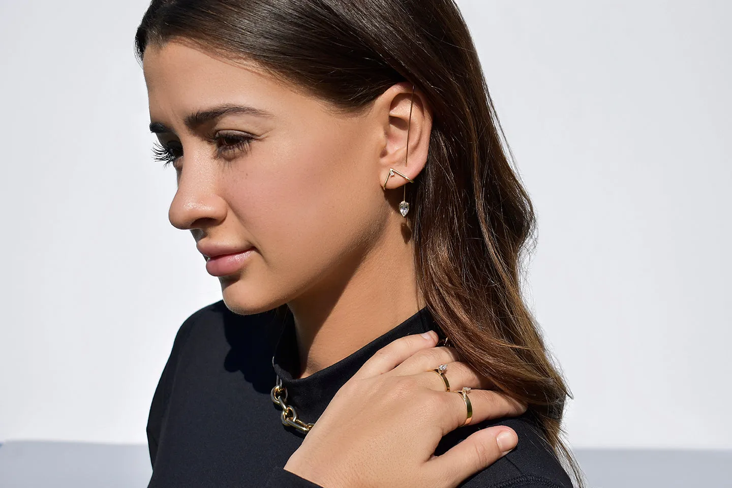 Tear Drop Vector Cuff Earring