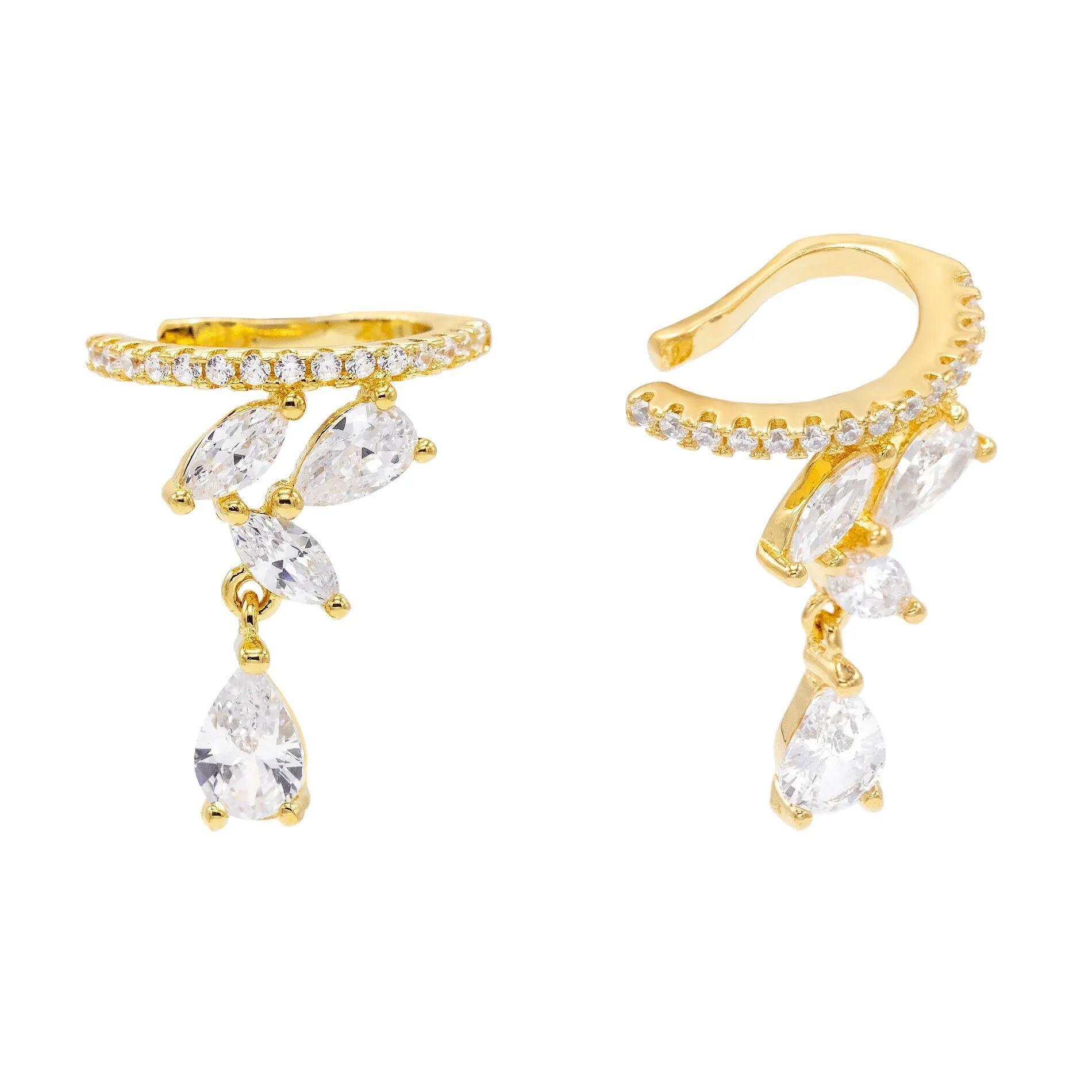 Teardrop Charm Ear Cuff