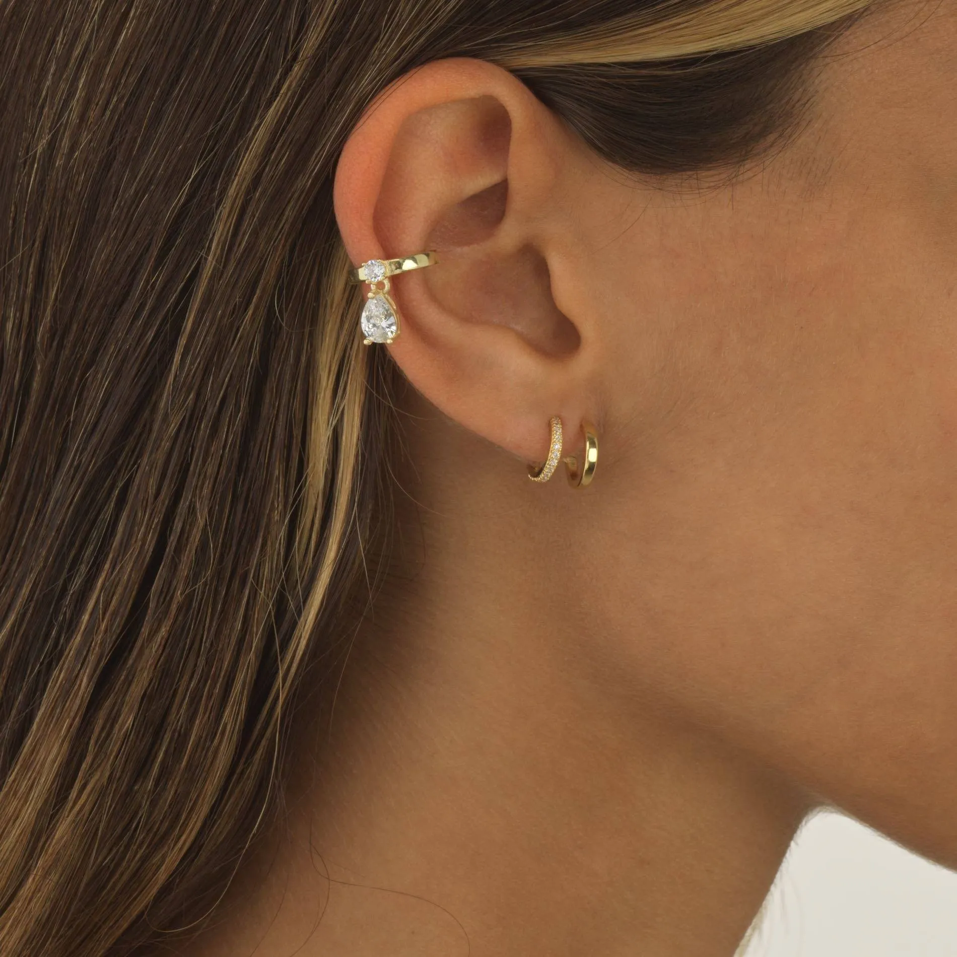 Teardrop Dangle Ear Cuff