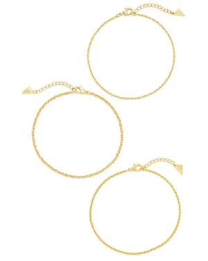 Terina Chain Anklet Set of 3
