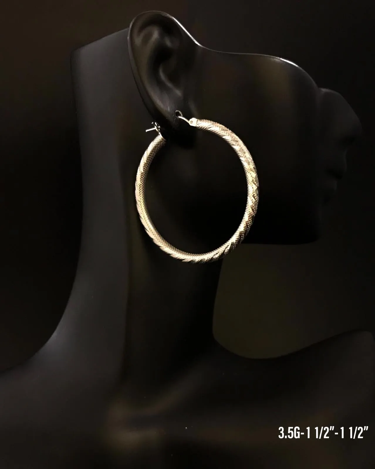 Textured hoop earrings 10K solid gold