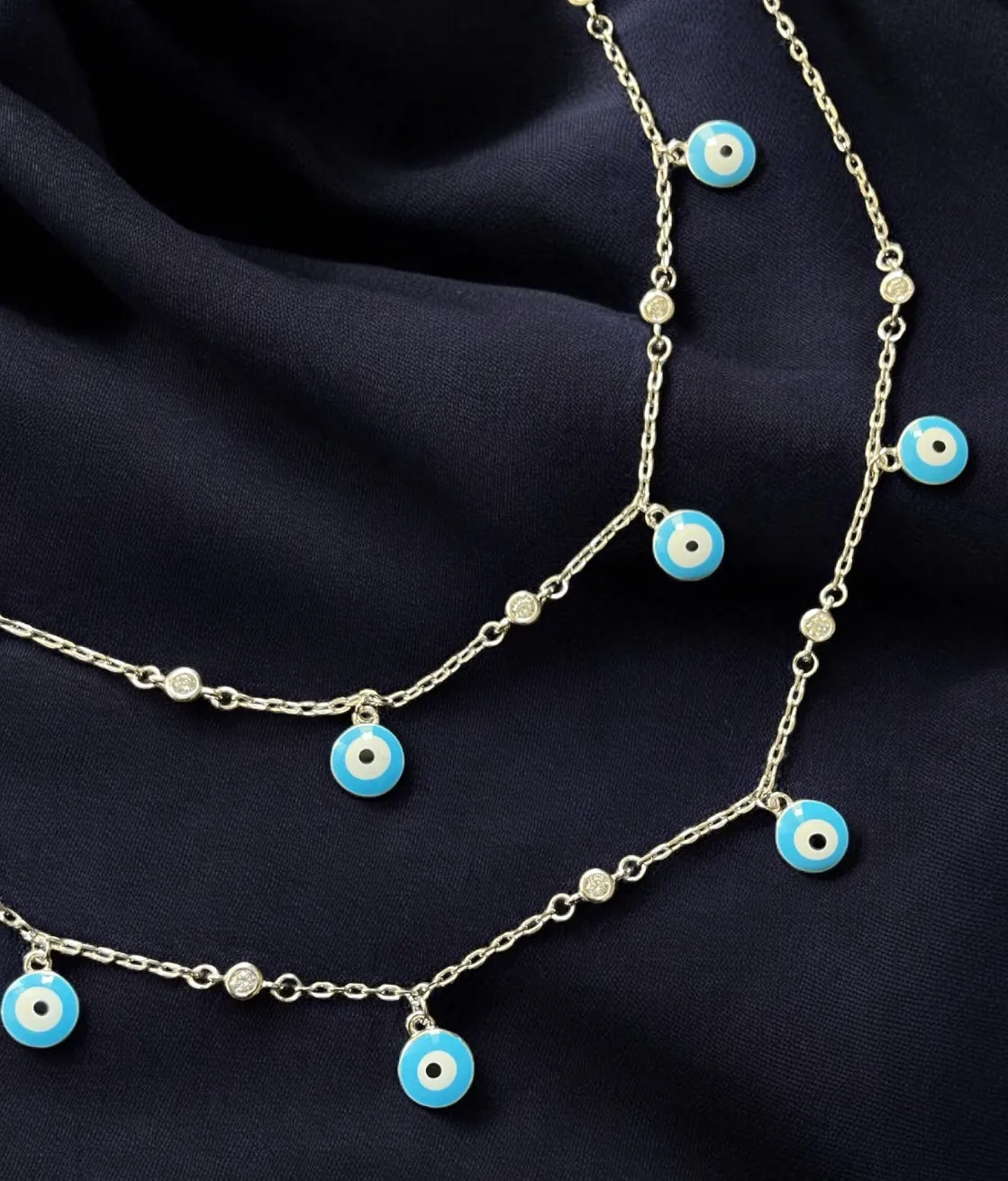 The Charms Evil-eye Silver Anklets
