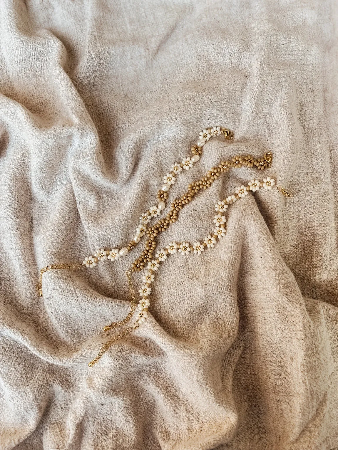 The Daisy Beaded Anklet - Various Styles