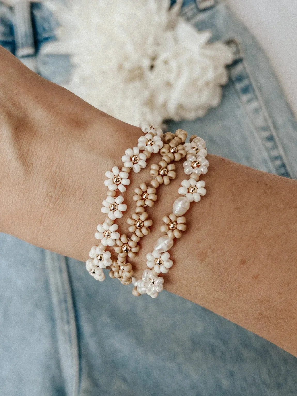 The Daisy Beaded Anklet - Various Styles