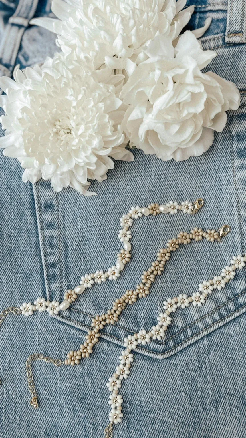 The Daisy Beaded Anklet - Various Styles