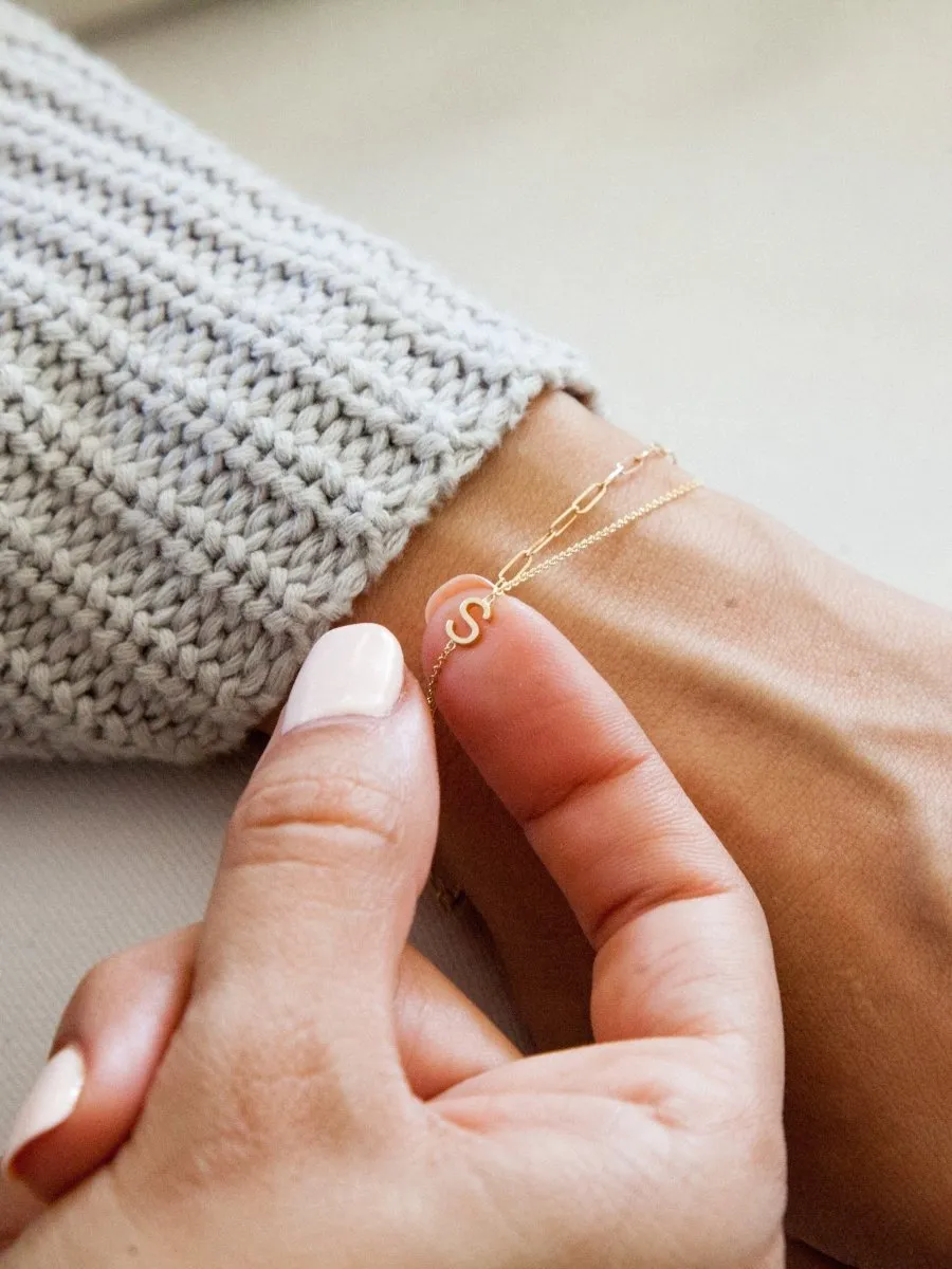 The Initial Bracelet 14K - 1 Letter