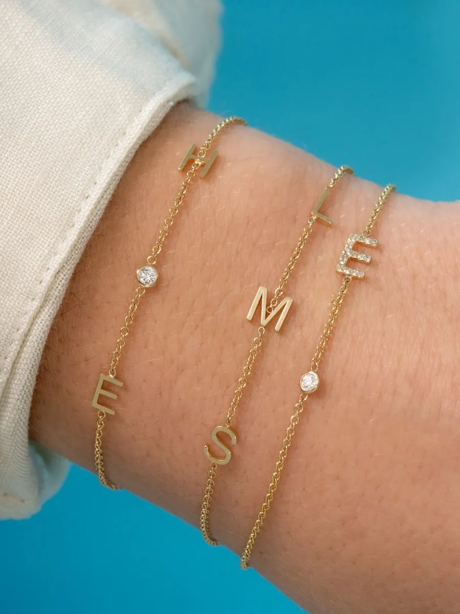 The Initial Bracelet 14K - 1 Letter