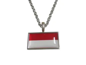 Thin Bordered Monaco Flag Pendant Necklace