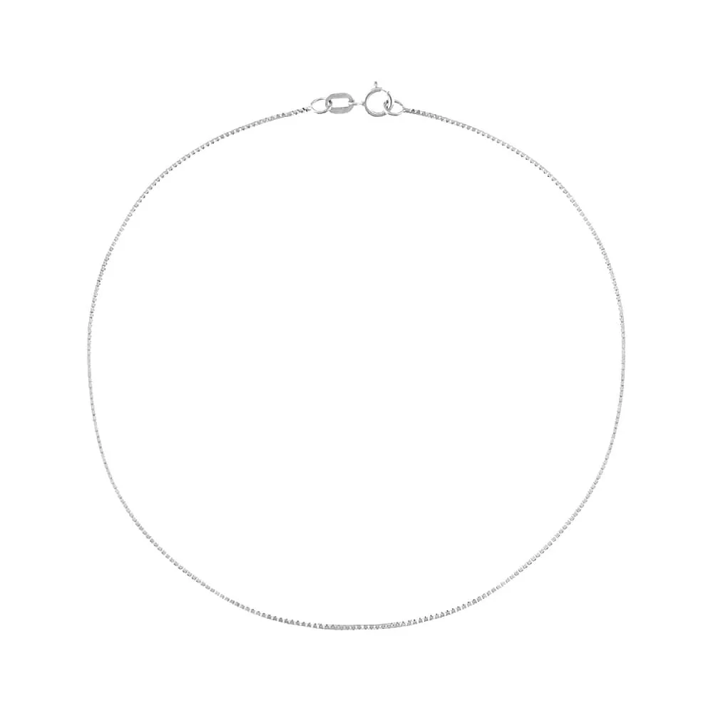 Thin Box Chain Anklet 14K