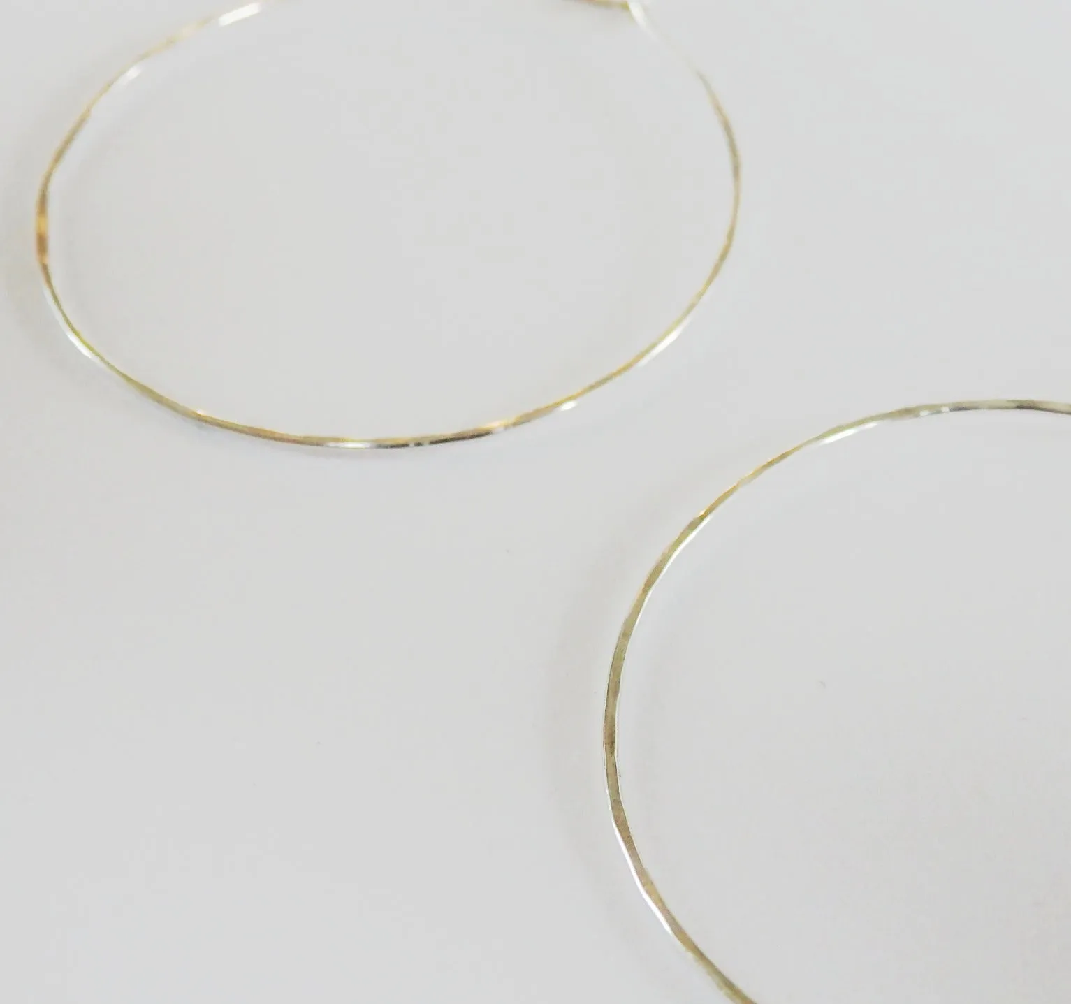 Thin Hammered Hoop Earrings - Choose Your Metal