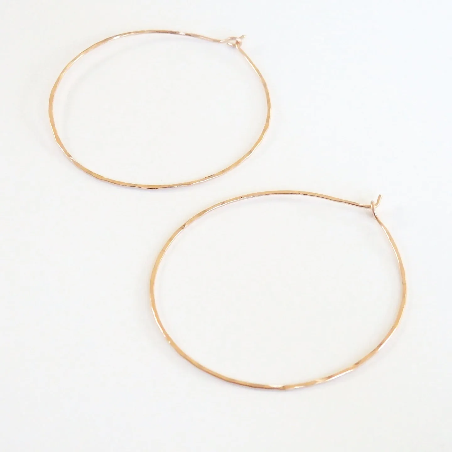 Thin Hammered Hoop Earrings - Choose Your Metal