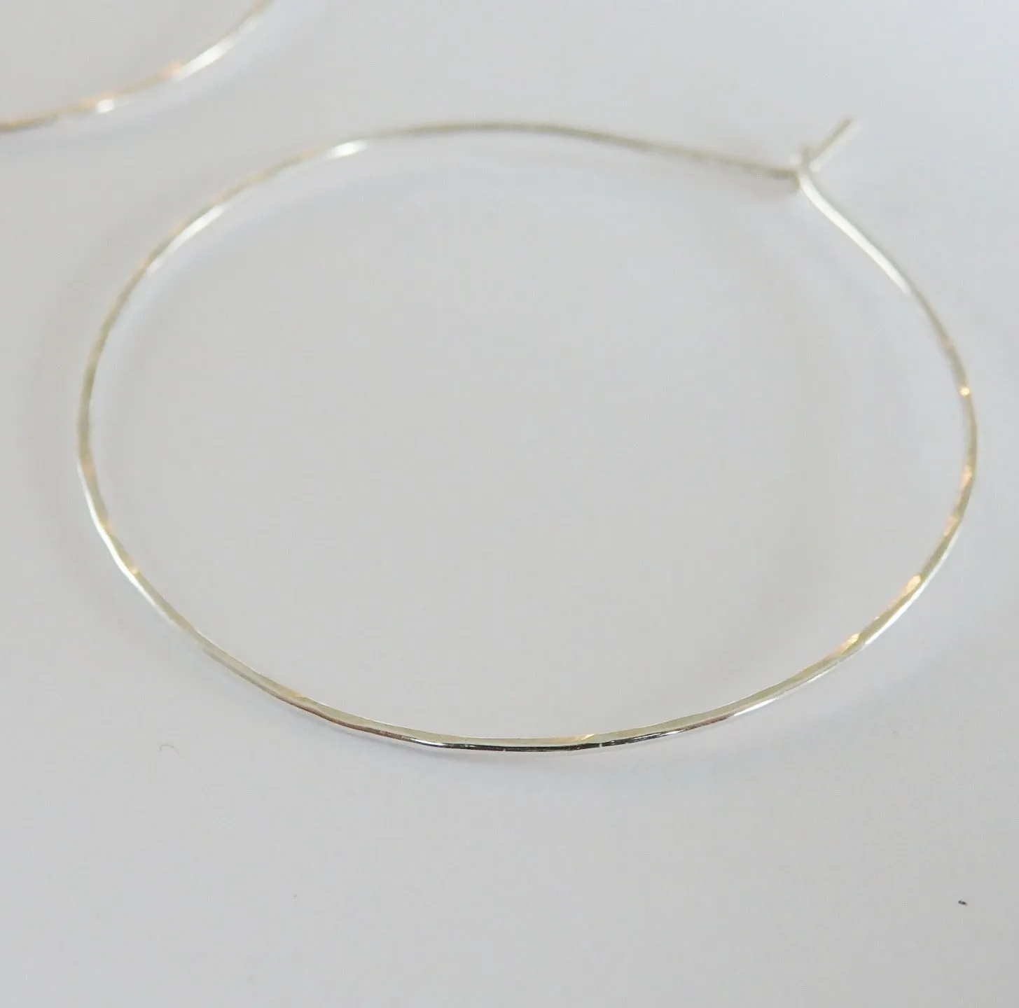 Thin Hammered Hoop Earrings - Choose Your Metal