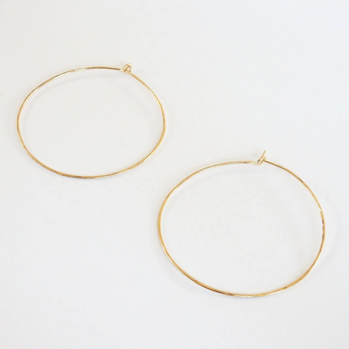Thin Hammered Hoop Earrings - Choose Your Metal