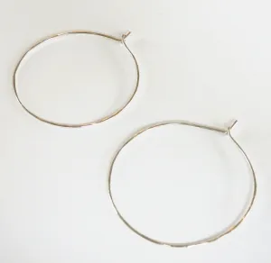 Thin Hammered Hoop Earrings - Choose Your Metal