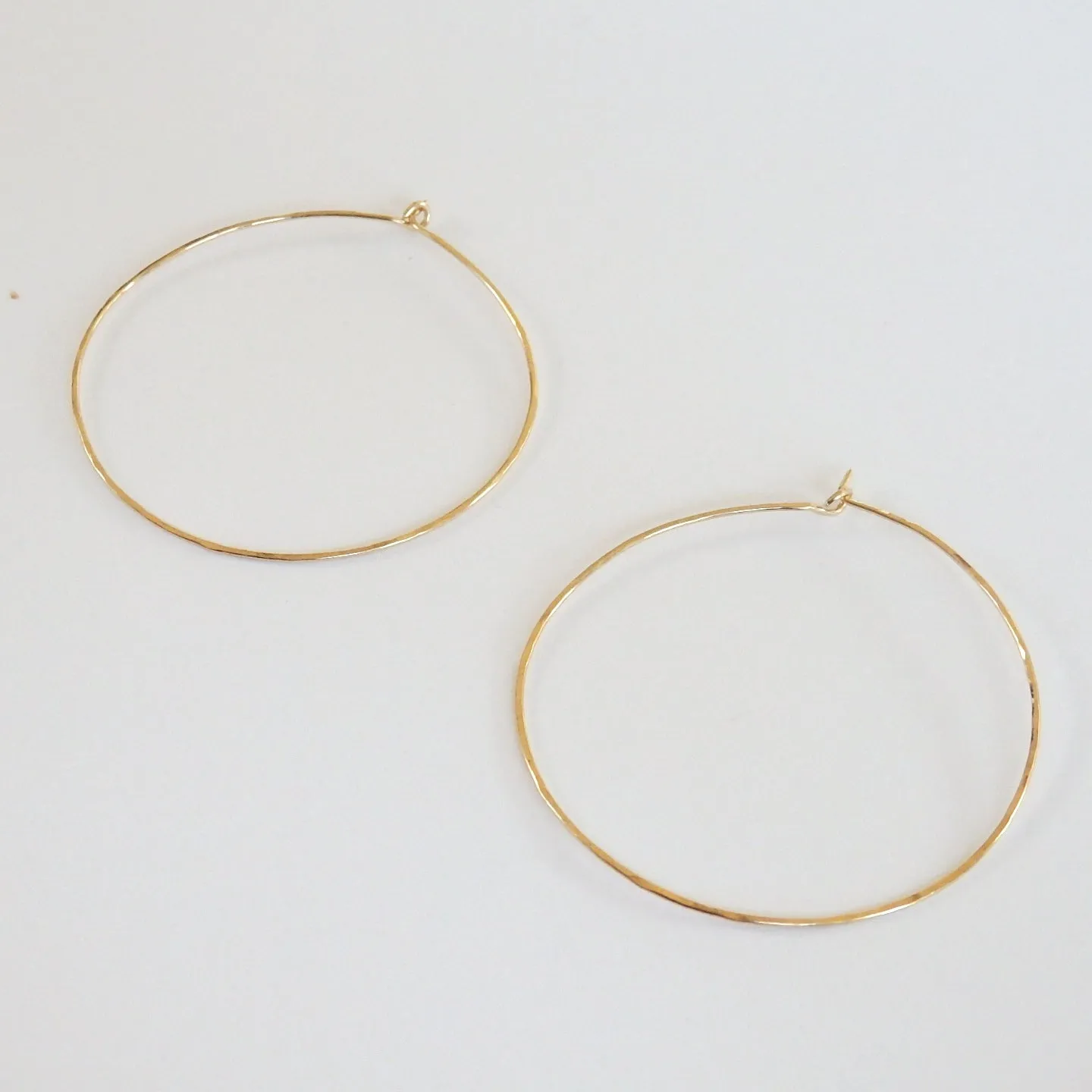 Thin Hammered Hoop Earrings - Choose Your Metal