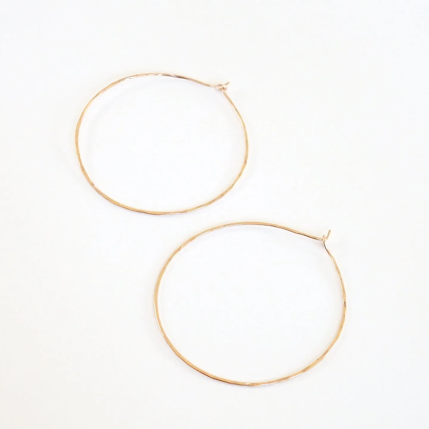 Thin Hammered Hoop Earrings - Choose Your Metal