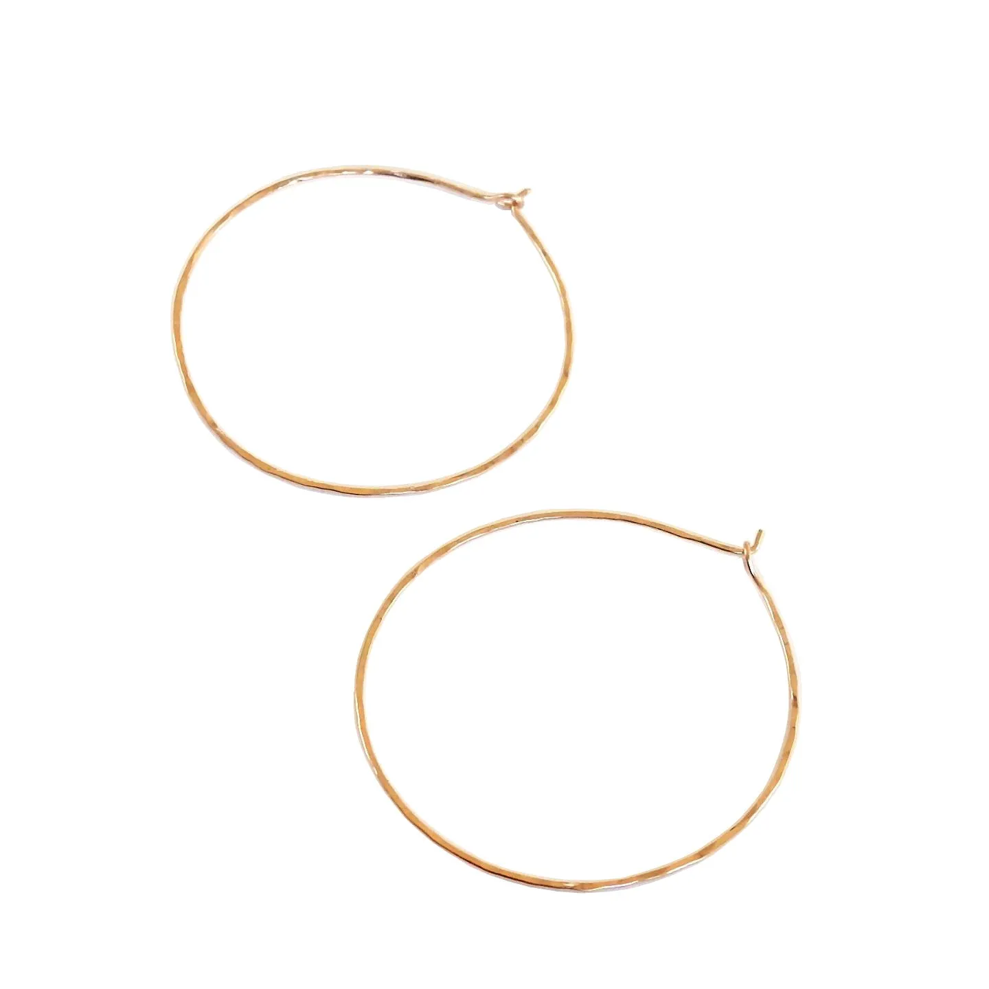 Thin Hammered Hoop Earrings - Choose Your Metal
