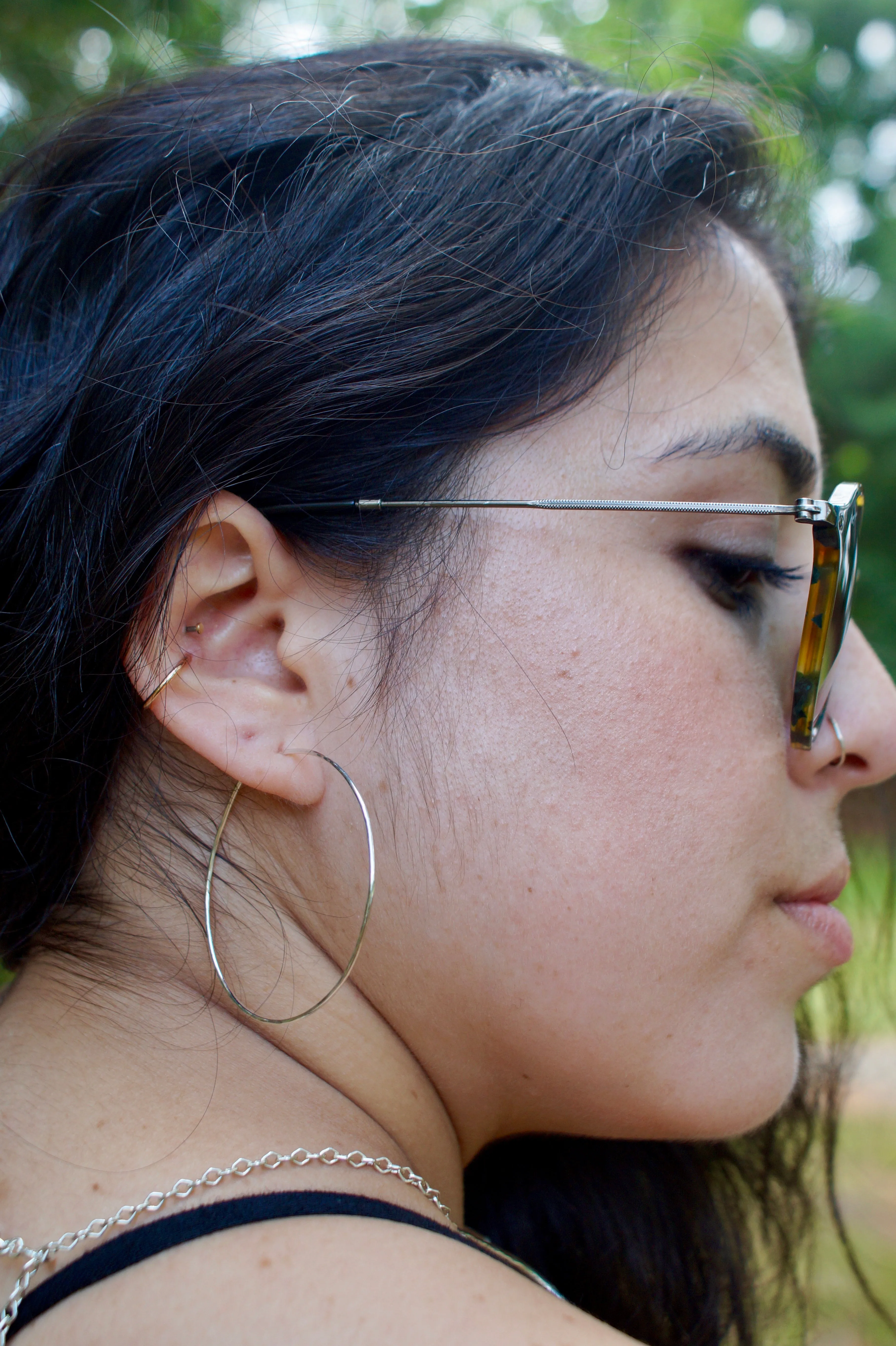 Thin Hammered Hoop Earrings - Choose Your Metal