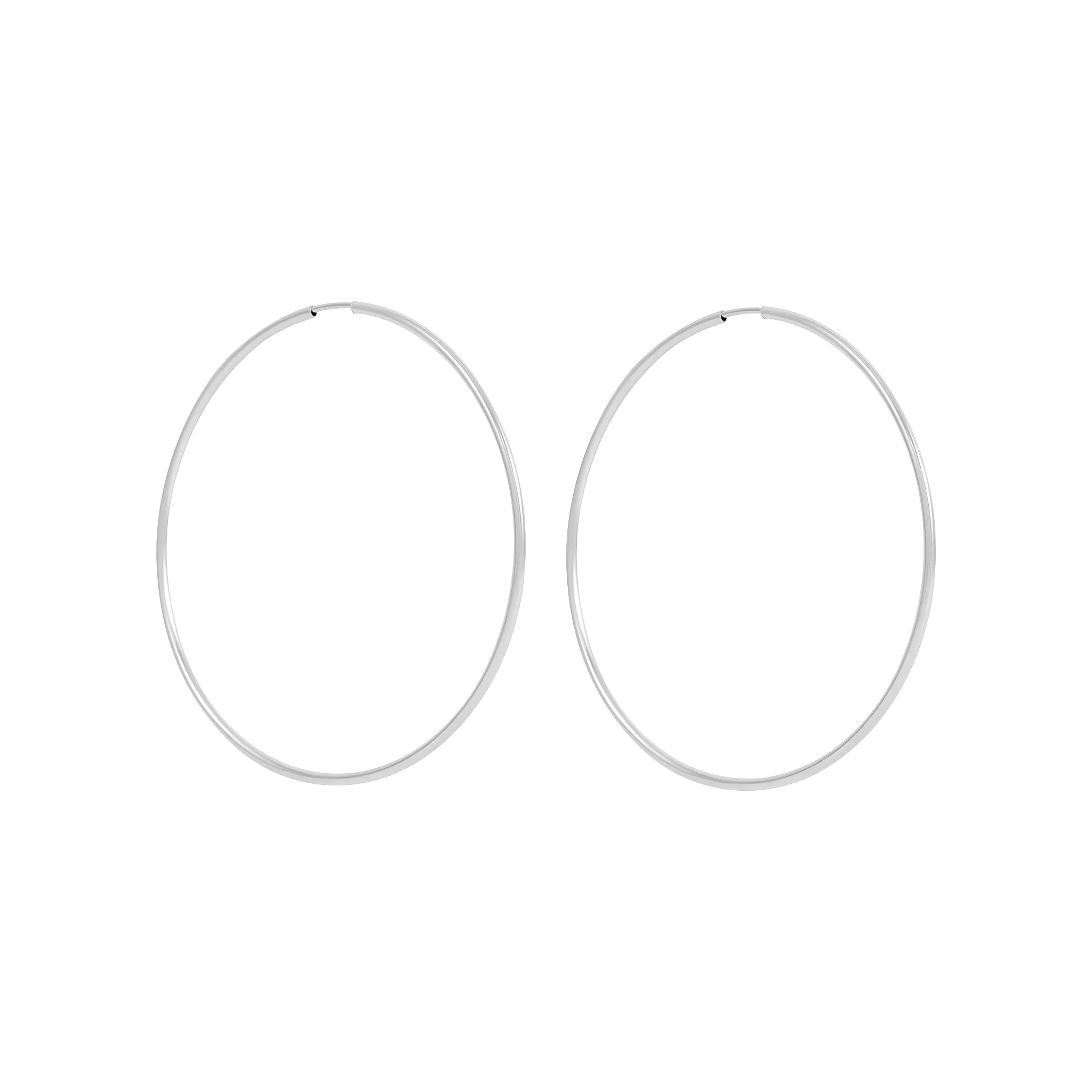 Thin Hoop Earrings - Silver
