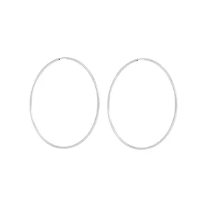 Thin Hoop Earrings - Silver
