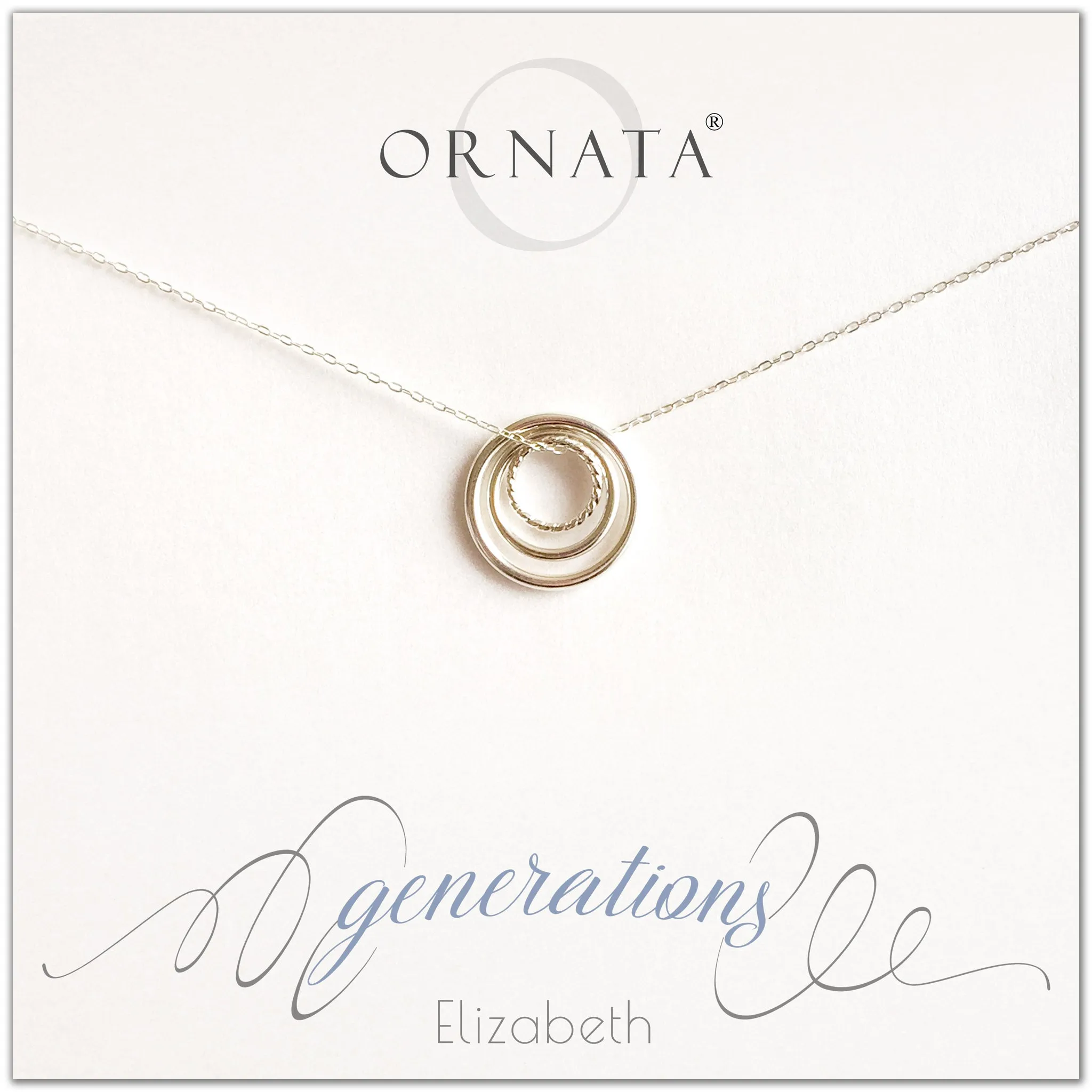 Three Generations PERSONALIZED Sterling Silver Necklace by Ornata