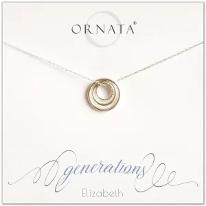Three Generations PERSONALIZED Sterling Silver Necklace by Ornata