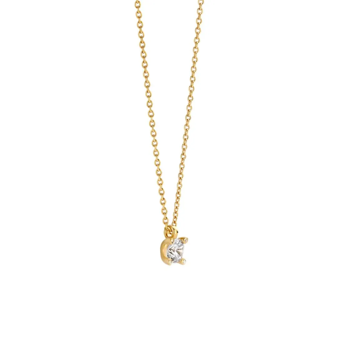 TI SENTO Necklace in Yellow Gold-Plated Silver with Zircon 34087ZY/42