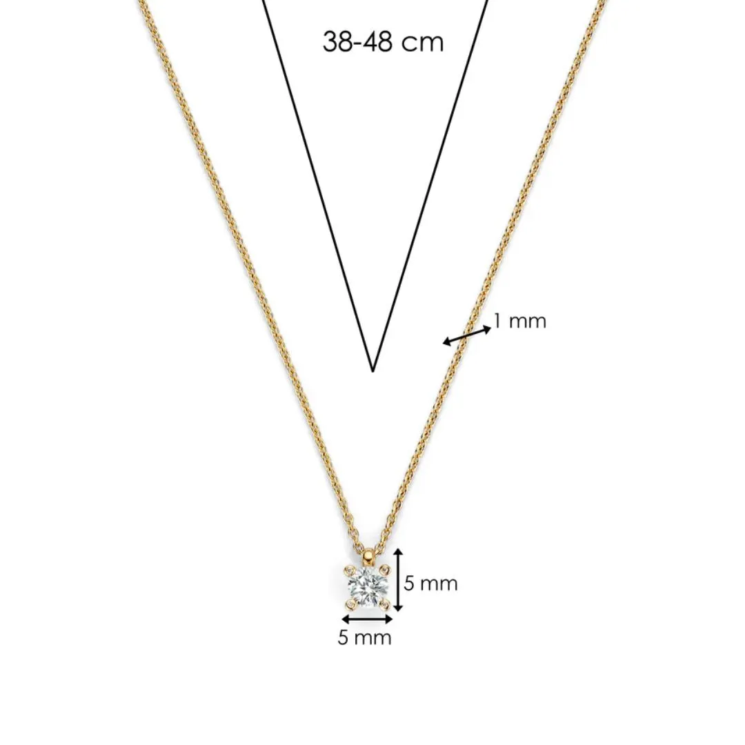 TI SENTO Necklace in Yellow Gold-Plated Silver with Zircon 34087ZY/42