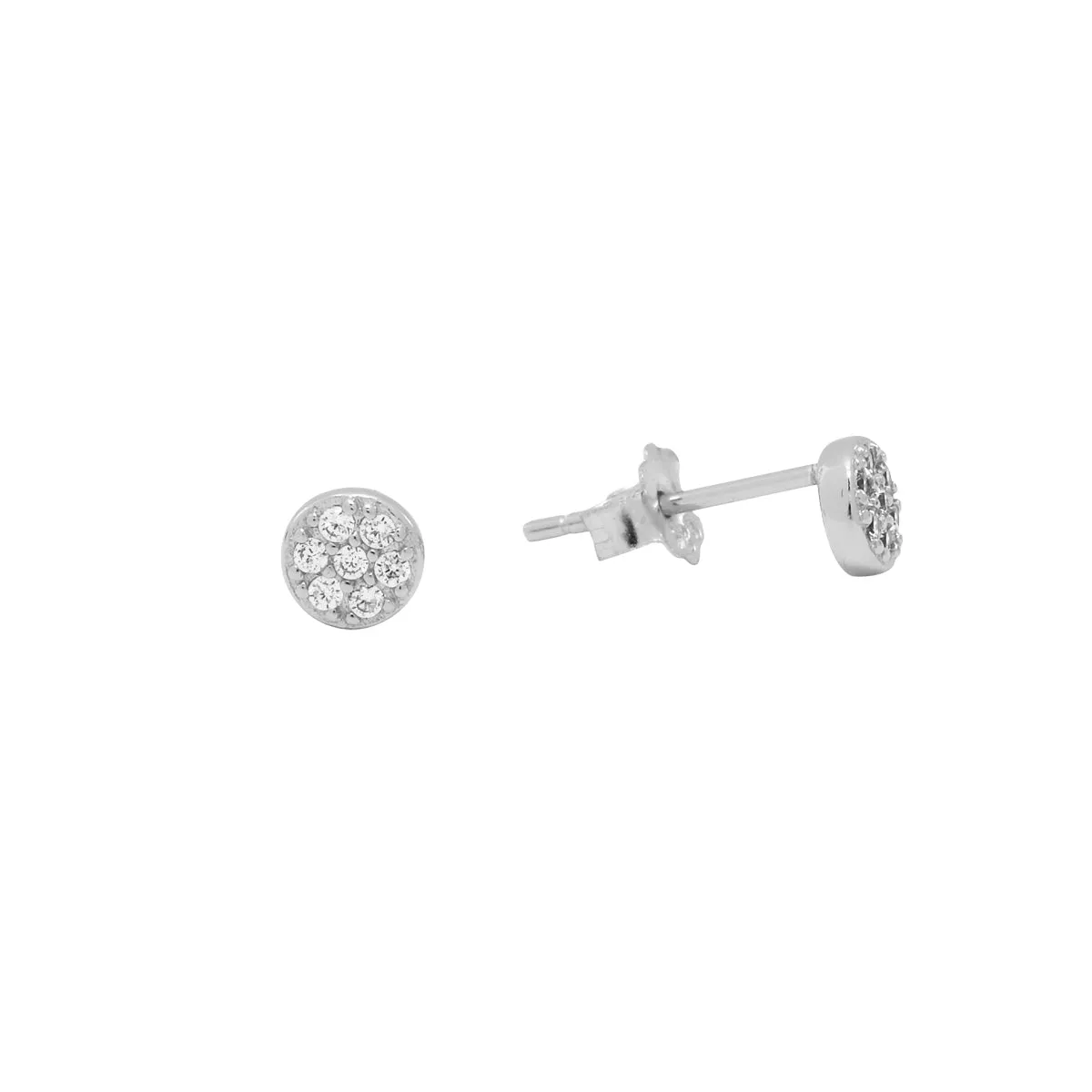 Tiny CZ Circle Pave Studs