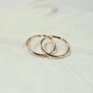 Tiny Hoop Earring Plain Endless - Choose Your Diameter, Gauge, Metal, Hoops For Men & Women