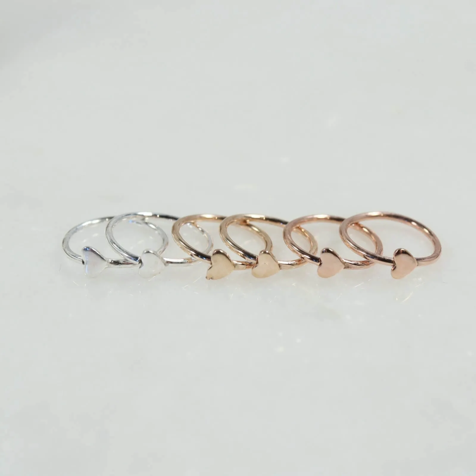 Tiny Hoop Earring Tiny Hearts - Choose Your Diameter, Gauge, Metal, Hoops For Men & Women