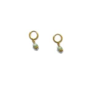 Tiny Hoops - Green Chrysoprase