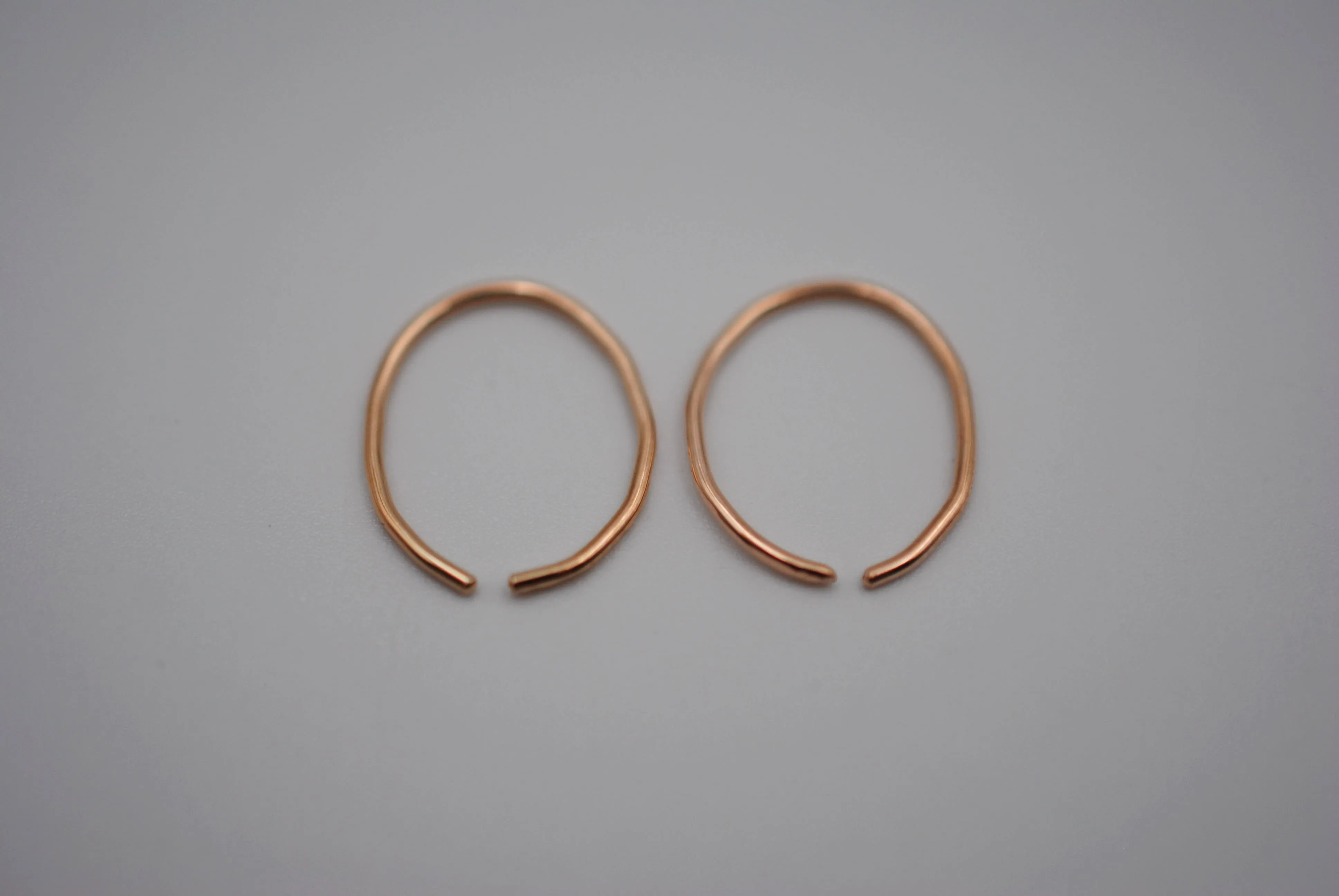 Tiny Rose Gold Open Hoop Earrings