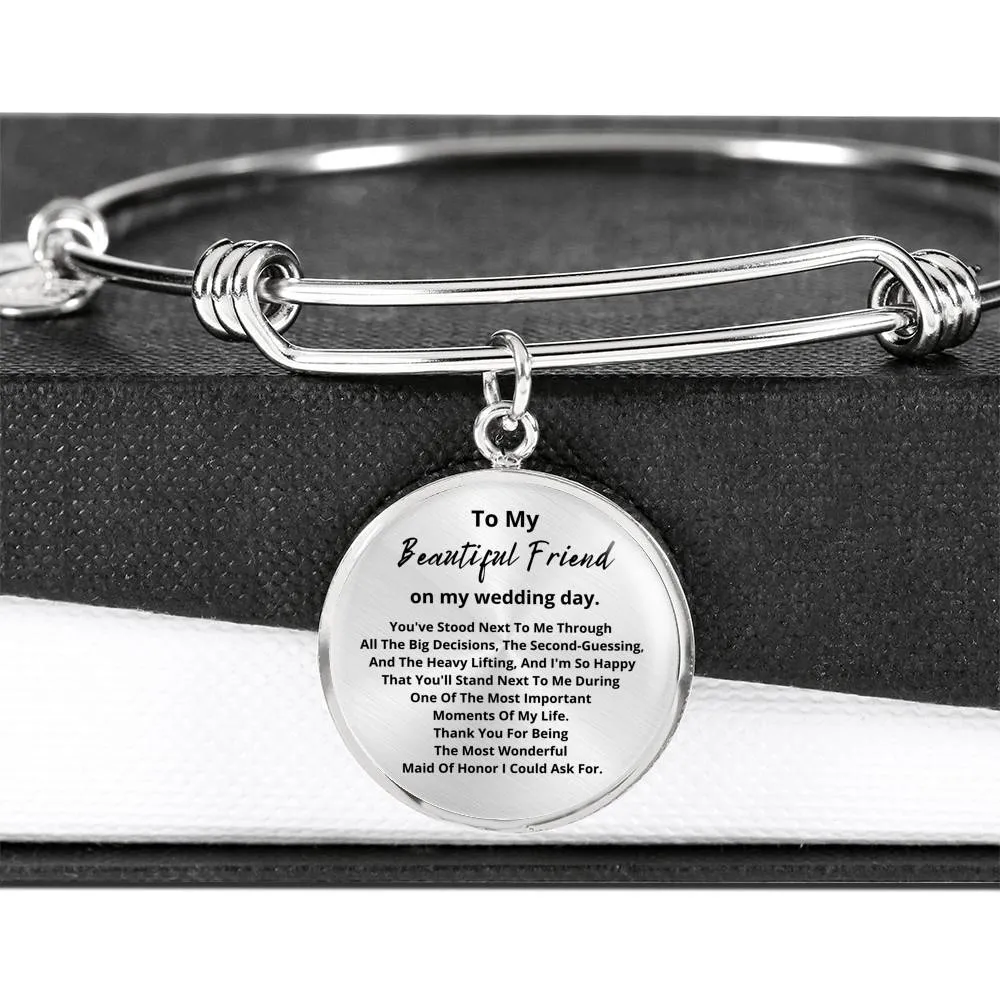 To my bridesmaid bracelet thank you